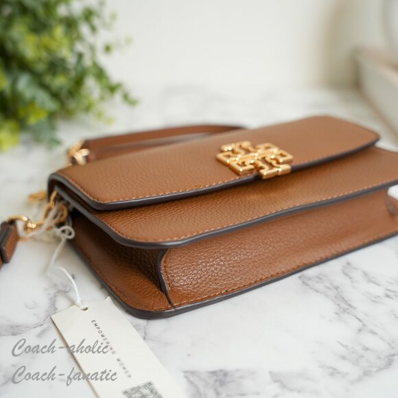 NWT Tory Burch Britten Chain Wallet with Wristlet Leather Crossbody in Moose - Picture 9 of 12